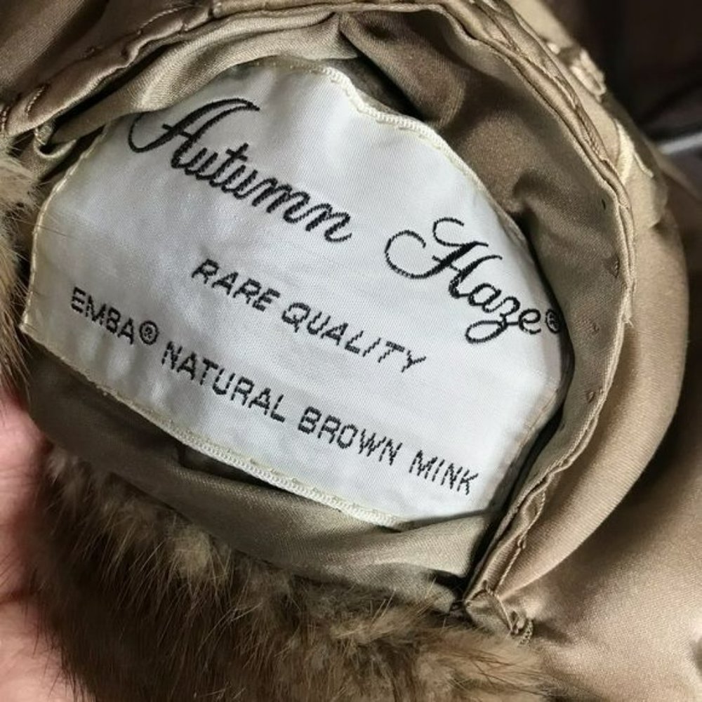 AJ Ugent Autumn Haze Emba Natural Brown Mink Coat - Picture 6 of 16